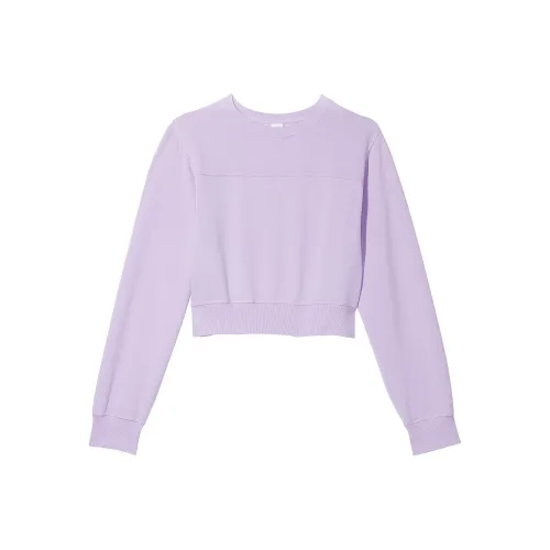 Victoria's Secret Розовый Цвет плюща Флис Наплечники Шовный CREW SWEATSHIRT PASTEL Сиреневый Свитшот Женские Светло-фиолетовый