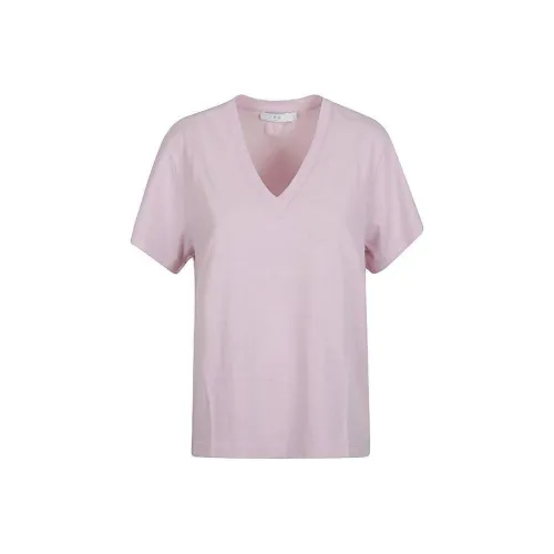 IRO Рукав с оборванным плечом T-рубашка Женская Розовая