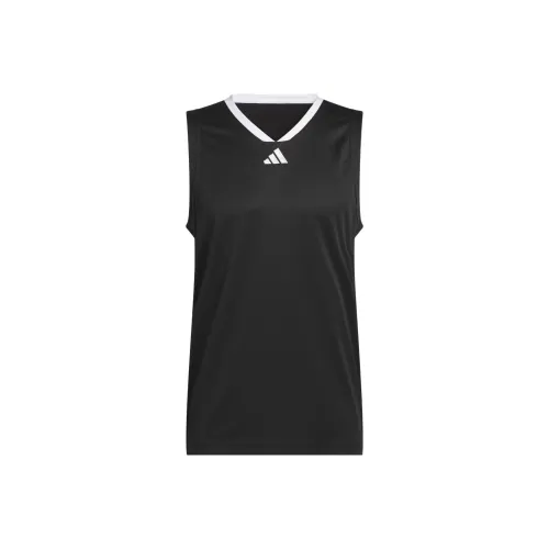 Adidas BASKETBALL3 Полосы FW24 Баскетбольная Джерси Мужская Черная Белая