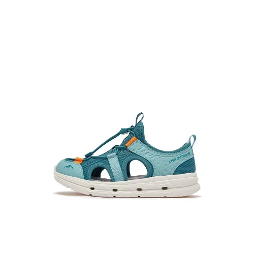 XTEP Противоскользящие и Дышащие Низкие Сандалии Flying Весенний Зеленый Вода Небесно-Синий Детские