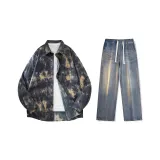 Set (Light Purple Shirts + Nostalgic Blue Jeans)  
Комплект (Светло-фиолетовые рубашки + Ностальгические синие джинсы)