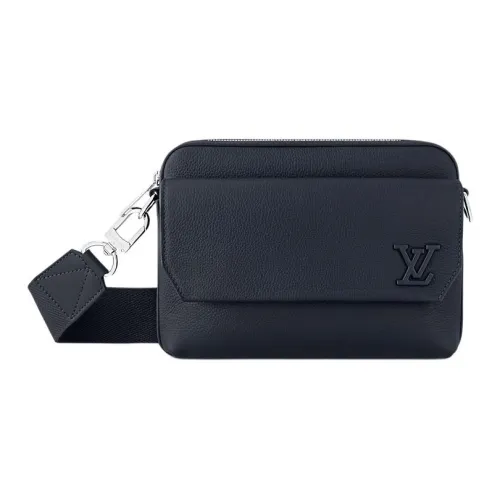 LOUIS VUITTON Fastline GRAIN LEATHER Курьерская сумка Сумки через плечо Сумка на плечо Мужская Морской синий