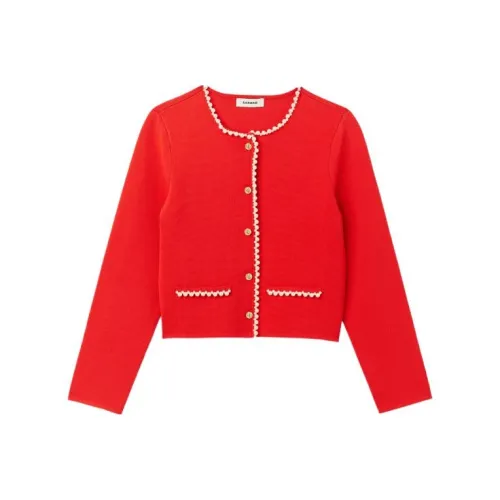 SANDRO SS23 CNY of Rabbit Красный Женские Трикотаж