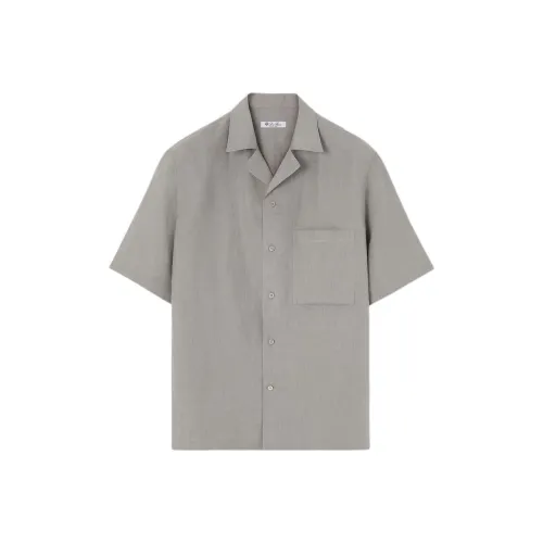 Loro Piana SS25 Рубашка Мужская Светло-Серый