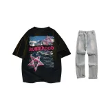 Чёрно-розовый + Грязно-жёлтый