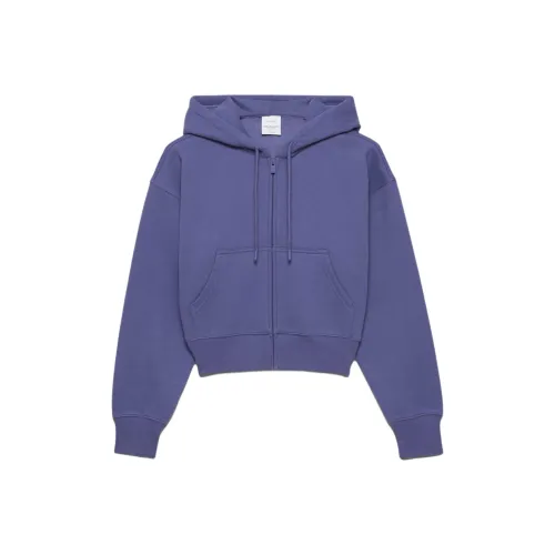 ARITZIA Sweatfleece Cozy Флис Boyfriend Boxy Zip Толстовка Толстовка Женские Nightshade Синий Растение Синий