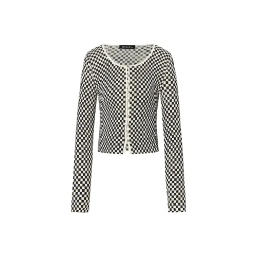 MO CO Белый с черными цветами Женский трикотаж