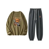 Скоростной скейтборд чайного коричневого цвета + коробка Монстр K графитно-серого цвета