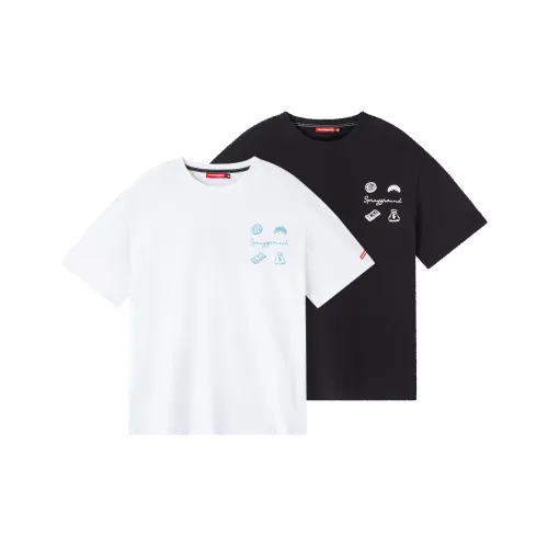 SPRAYGROUND T-Shirt Унисекс Raw Белый+Черный Одинаковый Размер