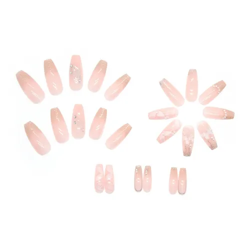 Sweet Pillow House Розовый Телесный False Nail Длинный Розовый Однотонный