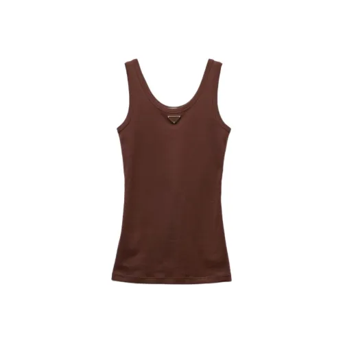 PRADA FW25 Майка Женская Какао-Коричневый