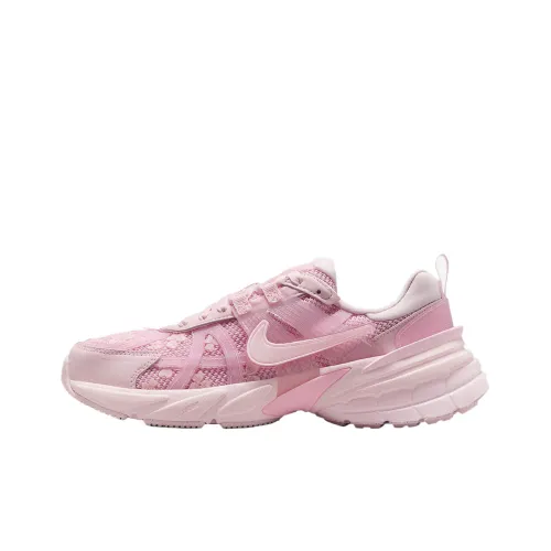 Nike V2K Run Устойчивый к истиранию Дышащие Низкие Беговые кроссовки Женские Розовые