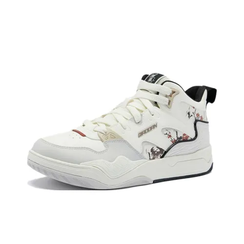 QIAODAN Slip-resistant Abrasion-resistant Low-top Skateboard Shoes Men's White Gray QIAODAN Противоскользящие Износостойкие Низкие Кеды для Скейтбординга Мужские Белые Серые
