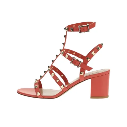 Сандалии Valentino Rockstud в римском стиле женские красные