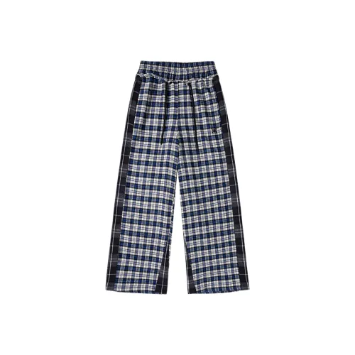 ICONS Lab Повседневные брюки Унисекс Синий Клетка