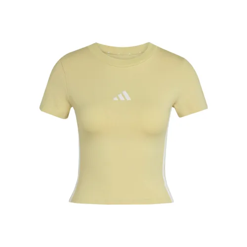 Adidas Essentials T-Shirt Женская Пудра Желтый Белый