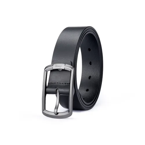 JEEP Ремни из полированной коровьей кожи Мужской Черный 3,4CM