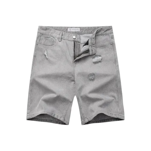 Dance with Wolves Джинсовые шорты Мужские Средне-серые