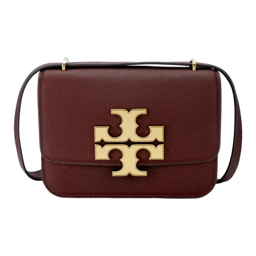 TORY BURCH ELEANOR Зернистая кожа личи кожа сумка через плечо маленькая женская темный цвет Каберне Совиньон