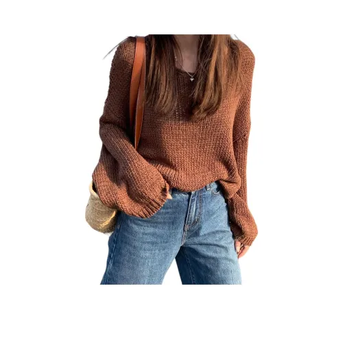 NANING9 Трикотаж Женский Темно-Кофейный