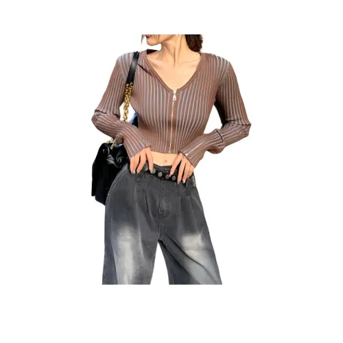 NANING9 Трикотаж Женский Кофейный