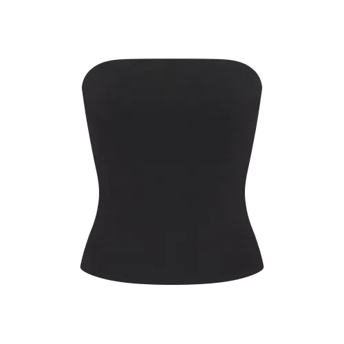 SKIMS Хлопок Джерси TUBE Топ Без бретелей Топ Женский SOOT Дымчатый Серый