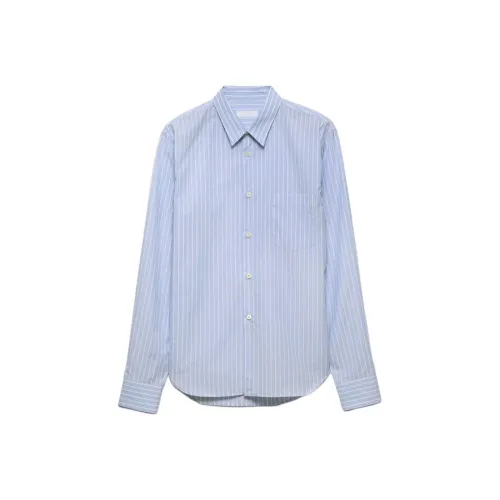 PRADA FW25 Рубашка Мужская Синяя Белая