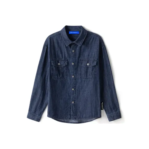 FAIRWHALE Рубашка Унисекс Джинсовый Синий