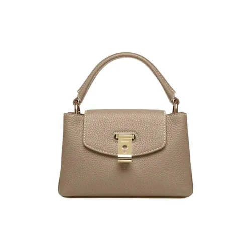 BALLY Сумка Kelly из крупнозернистой текстуры коровьей кожи сумка через плечо маленькая сумка женский стиль цвет светлый умбра