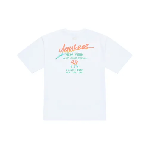 Mlb Base Logo New York Yankees Basic Collection SS25 T-Shirt Унисекс Белый
