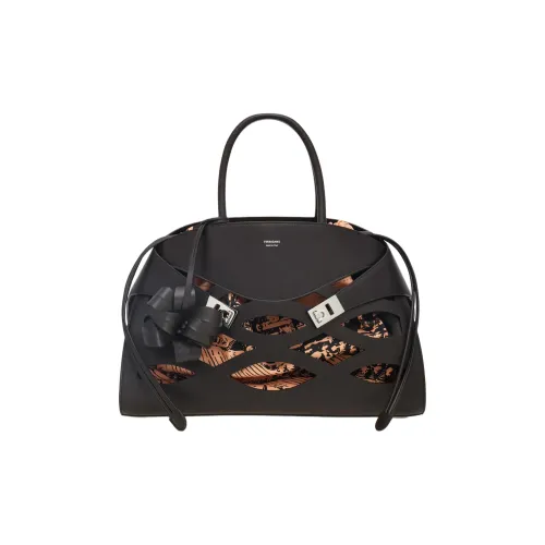 FERRAGAMO Телячья кожа Сумка Большая Женская Morocco Коричневый