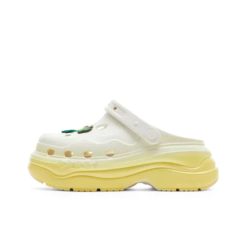 PEAK Сабо Женские Холщовый Белый Желтый