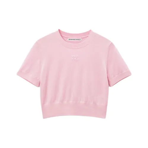 Alexander Wang T-Shirt Женская Розовая Кружевная