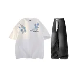 Комплект (белый топ+черные брюки)