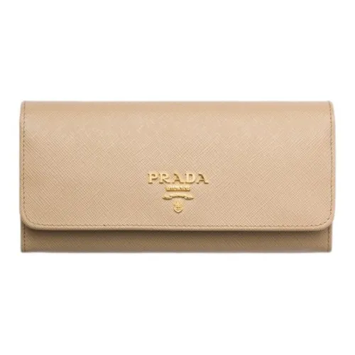 PRADA Кошелек из коровьей кожи большой унисекс карамельный