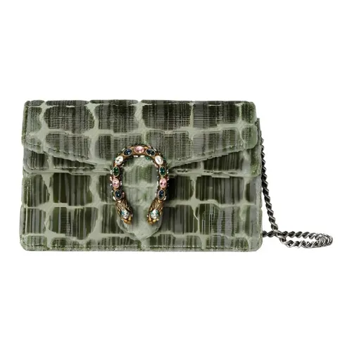 GUCCI Dionysus Вельвет Кошелек Сумка через плечо Экстра мини Женский Зеленый