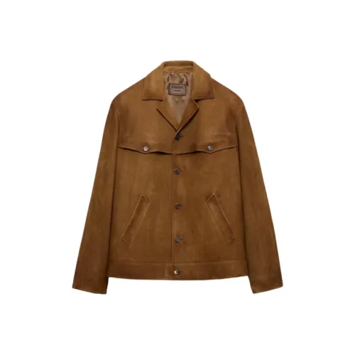 PRADA Кожа Куртка Мужская Дымчатый