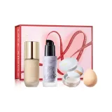 Тональный крем #Матовый Светлый Кожа + Фиксирующая пудра #Мягкая кожа + Праймер #Фиолетовый