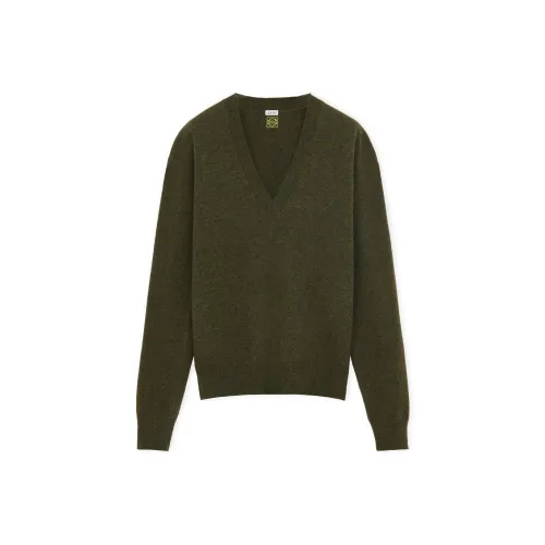 LOEWE SS24 Кашемир Свитер Женский Хаки Зеленый