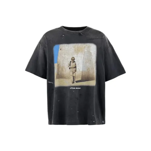 SAINT Mxxxxx Звездные Войны Co Брендированная Серия SS25 T-рубашка Унисекс Черная