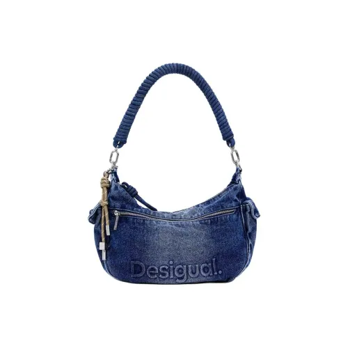 Desigual Ткань Сумка Сумка через плечо Средняя Женская Джинсовый синий