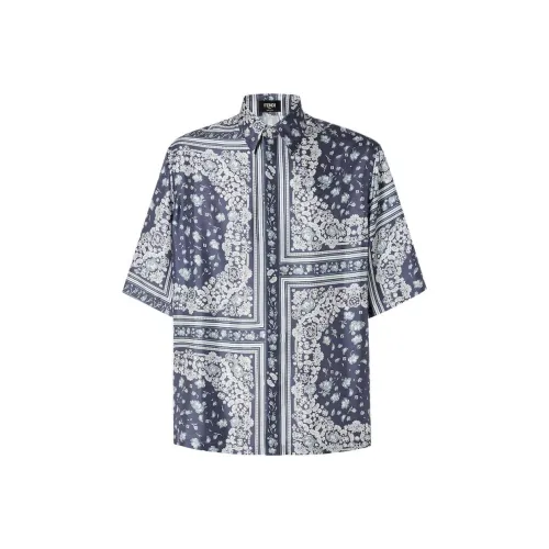 FENDI Blue Men's Shirts FENDI Синий Мужские Рубашки