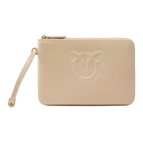 PINKO Клатч из коровьей кожи маленький женский цвет экрю