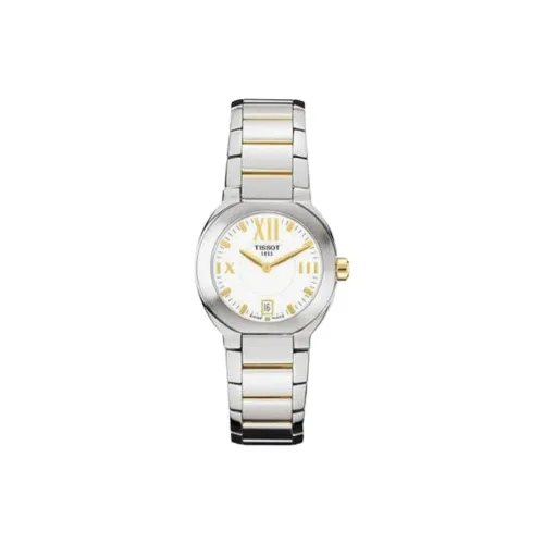 TISSOT T Classic Collection Кварцевый механизм Женские часы 34 мм Белый циферблат Стальной корпус Стальной ремешок