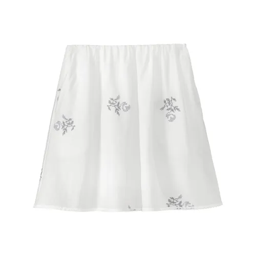 Fstudio Корейский стиль Маленький 100% хлопок Дизайн Вышивка Повседневные короткие юбки Женская Белая
