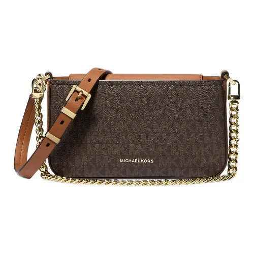 MICHAEL KORS Bryant Покрытие Холст Кроссбоди Сумка через плечо Маленькая Унисекс Коричневый