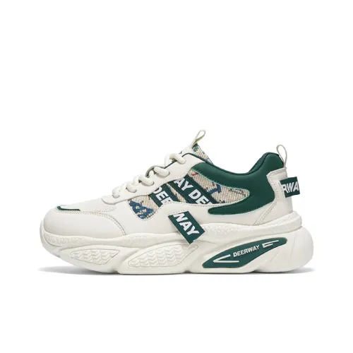 DEERWAY Легкий визуально увеличивает рост Низкий топ Casual Мужской Бежевый Зеленый