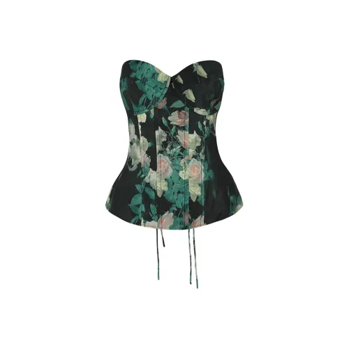 Selkie Коллекция SS25 Без бретелей Топ Женские Яшма с Crying Розовый Принт