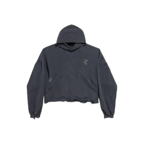 Balenciaga Лак для ногтей Толстовка Толстовка Свободный крой Мужской Черный