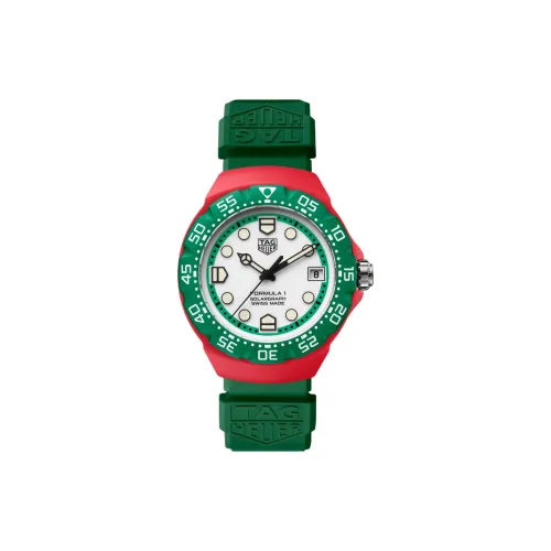 TAG HEUER F1 Collection Солнечный кварцевый механизм Женские часы 38 мм Белый циферблат Резиновый ремешок